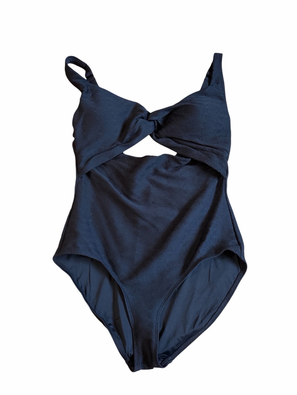 Anne Cole Classic Black Textured Twist-Front One-Piece Swimsuit US 10